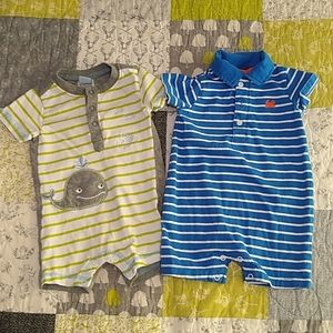 Rompers, whale, crab